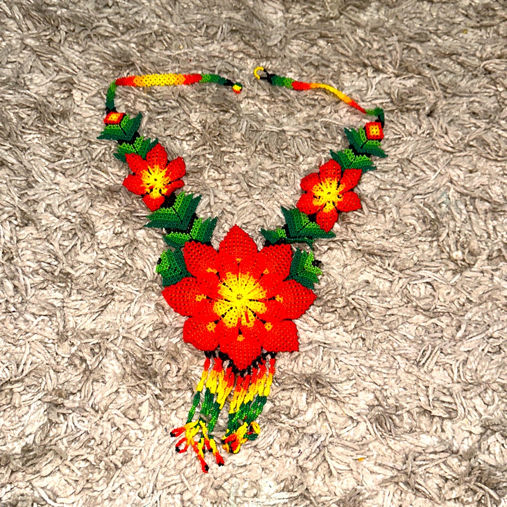 Huichol Art Mexican Handmade Women’s Necklace Chaquira Beads